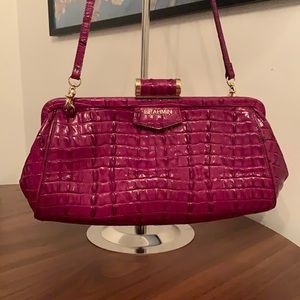 Brahmin Frame Clutch/Shoulder Bag in Fuchsia